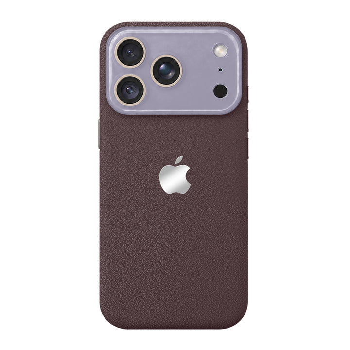 Lychee Texture Leather Phone Case - Wine Red