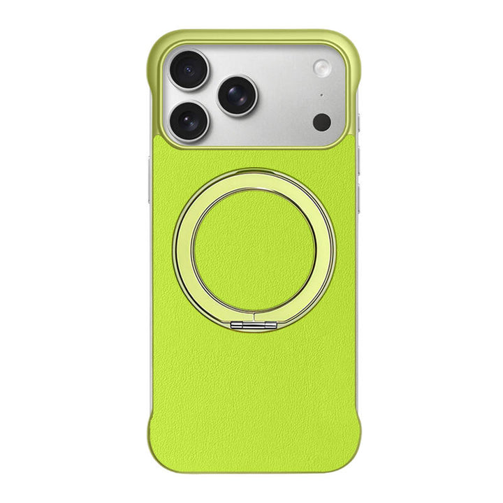 Borderless Leather Stand MagSafe Phone Case - Green