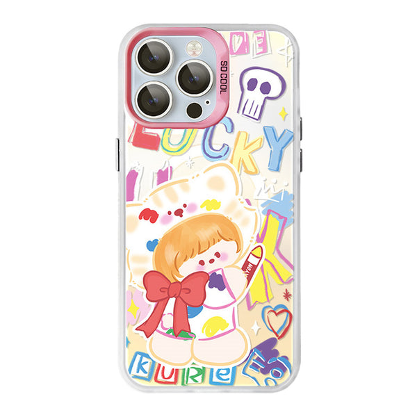 Crayon Bear Gril Magnetic Phone Case