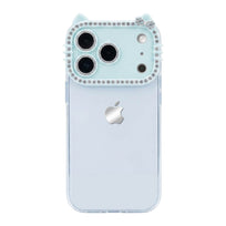 Cat Ear Diamond Phone Case - Blue