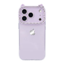 Cat Ear Diamond Phone Case - Purple