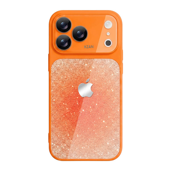Crystal Glass Glitter Phone Case - Orange