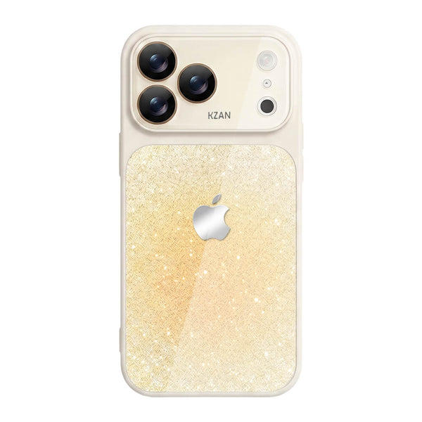 Crystal Glass Glitter Phone Case - Yellow White