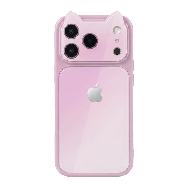 Crystal Lens Cat Ear Phone Case - Light Purple