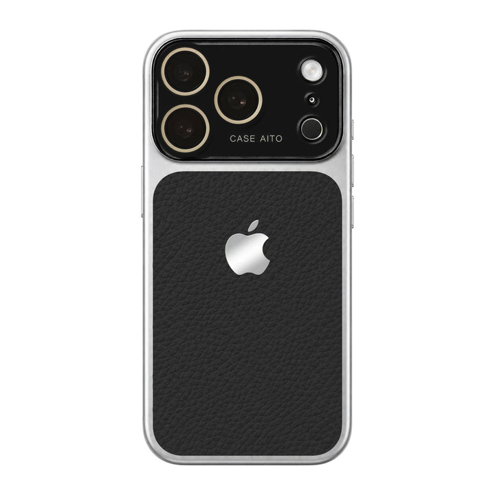 Crystal Lens Leather Phone Case - Black