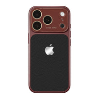 Crystal Lens Leather Phone Case - Black Red