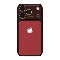 Crystal Lens Leather Phone Case - Dark Red