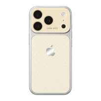Crystal Lens Leather Phone Case - Moon White