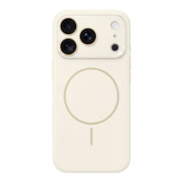 Crystal Lens Liquid Silicone MagSafe Phone Case - White
