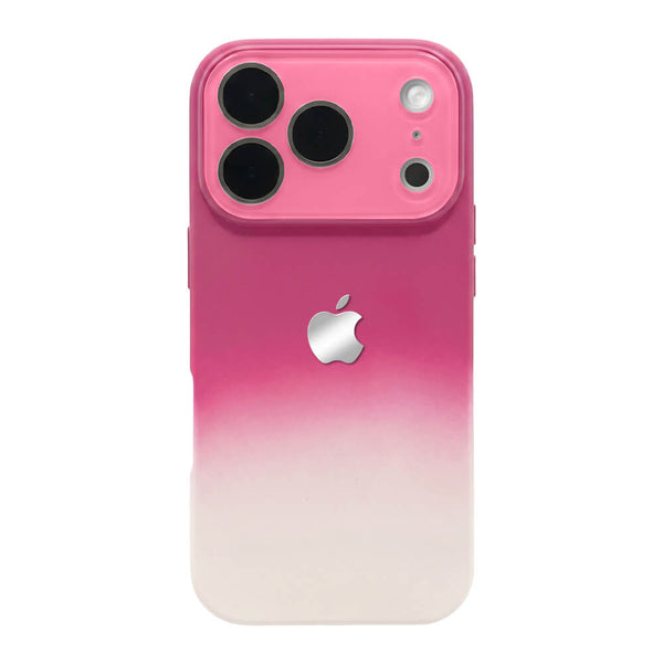 Crystal Lens Silicone Gradient Phone Case - Rose Red
