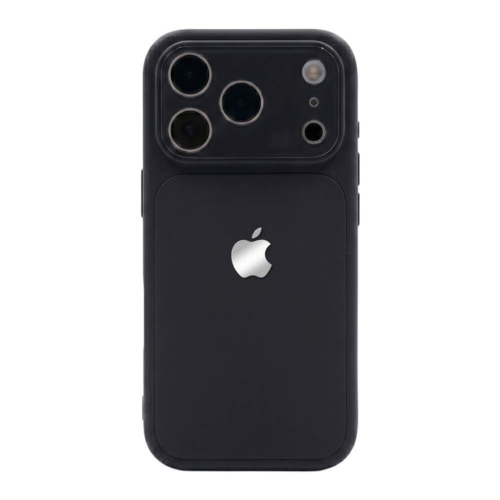 Crystal Lens Liquid Silicone Phone Case - Black