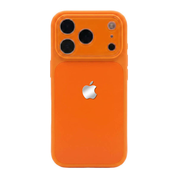 Crystal Lens Liquid Silicone Phone Case - Orange