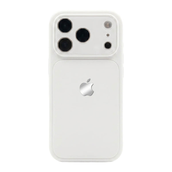 Crystal Lens Liquid Silicone Phone Case - White