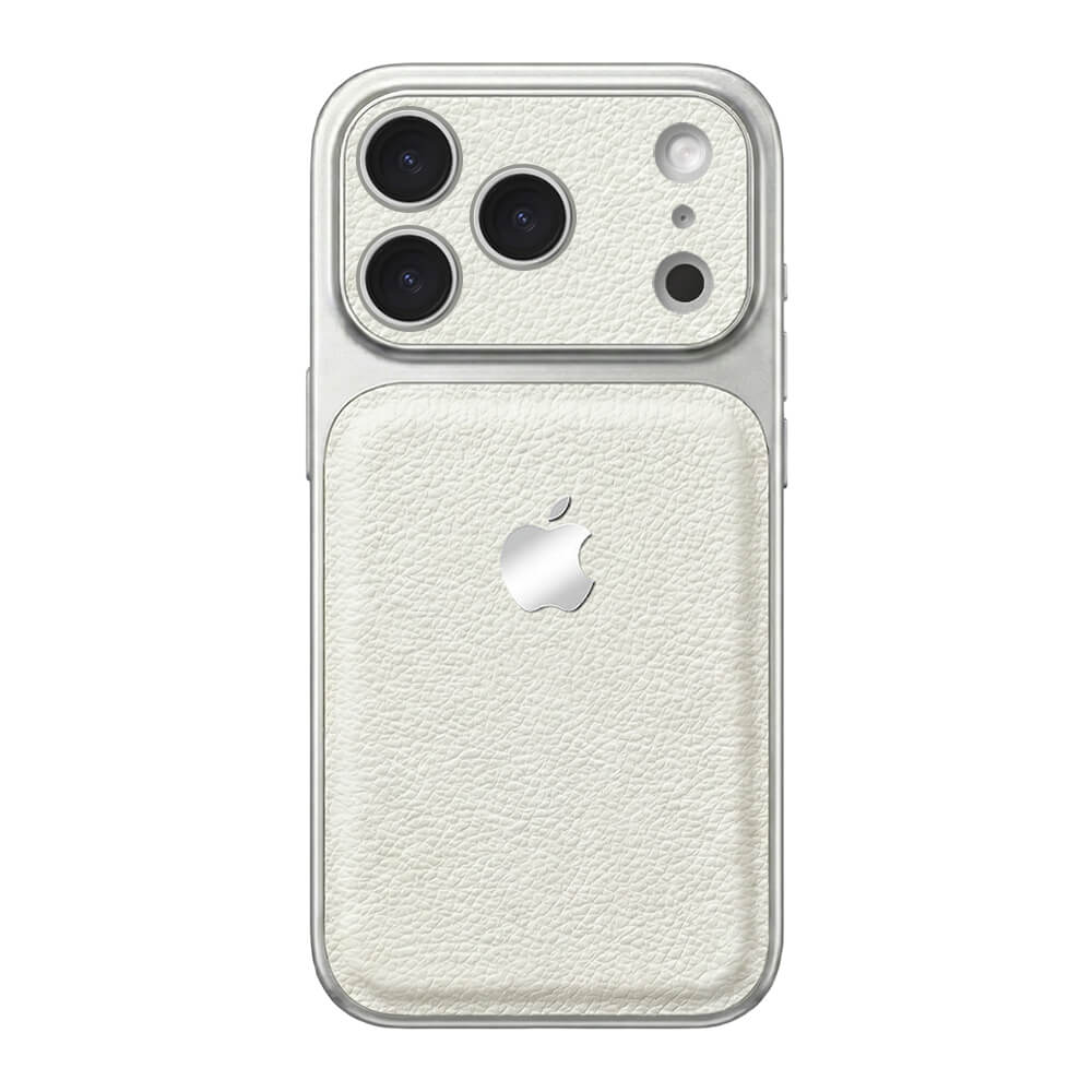 Double Leather Large Window Phone Case - White – Artbox Case