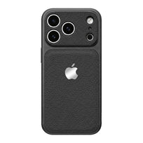 Double Leather Large Window Phone Case - Black