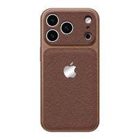 Double Leather Large Window Phone Case - Brown