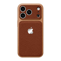 Double Leather Large Window Phone Case - Coffee
