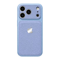 Double Leather Large Window Phone Case - Light Blue