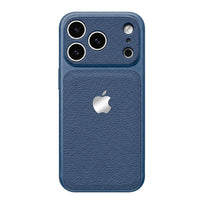 Double Leather Large Window Phone Case - Navy Blue