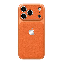 Double Leather Large Window Phone Case - Orange