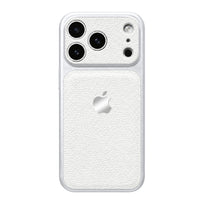 Double Leather Large Window Phone Case - White