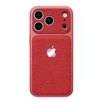 Double Leather Large Window Phone Case - Wine Red