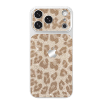 Glitter Leopard Pattern Phone Case - Light Yellow