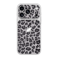 Glitter Leopard Pattern Phone Case - Black