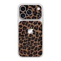 Glitter Leopard Pattern Phone Case - Brown Black