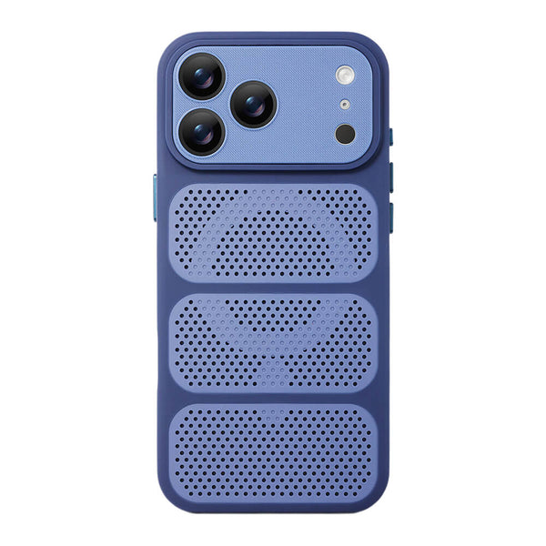Heat Dissipation Holes Spliced MagSafe Phone Case - Blue