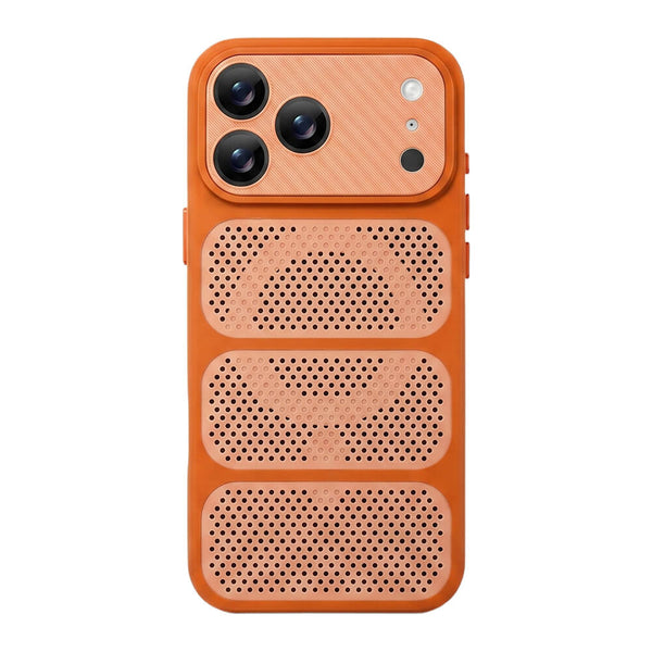 Heat Dissipation Holes Spliced MagSafe Phone Case - Orange
