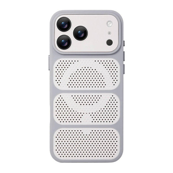 Heat Dissipation Holes Spliced MagSafe Phone Case - White