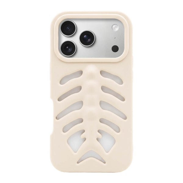 Hollow Fishbone Phone Case - White