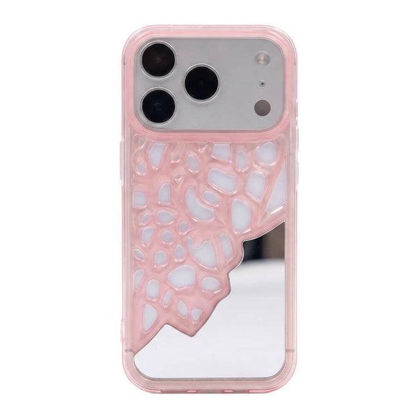 Hollow Mirror Phone Case - Pink