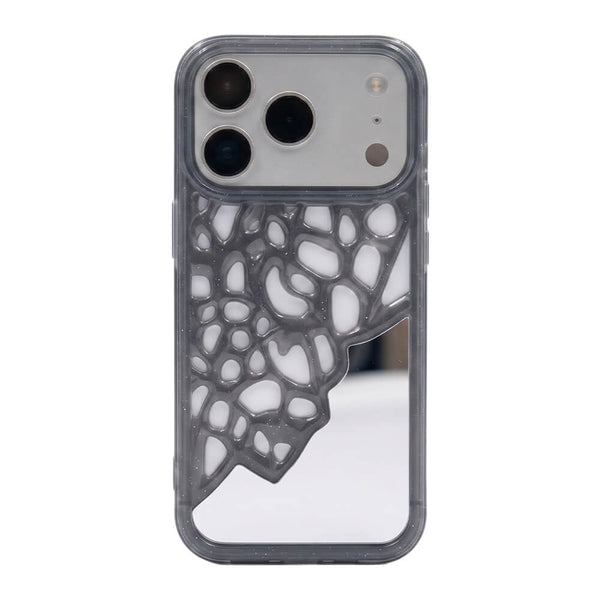 Hollow Mirror Phone Case - Black
