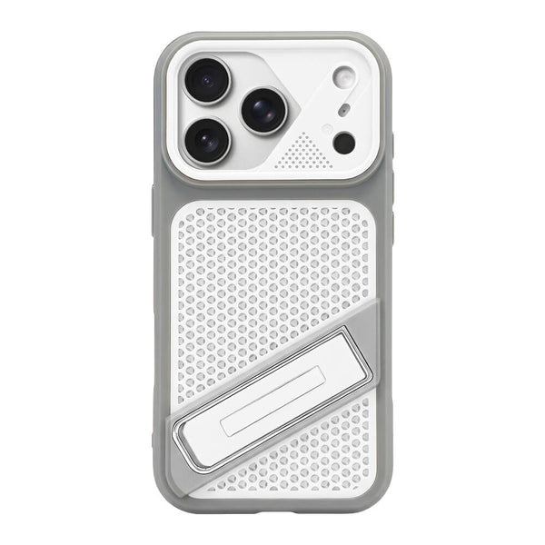 Honeycomb Heat Dissipation Kickstand Phone Case - Gray