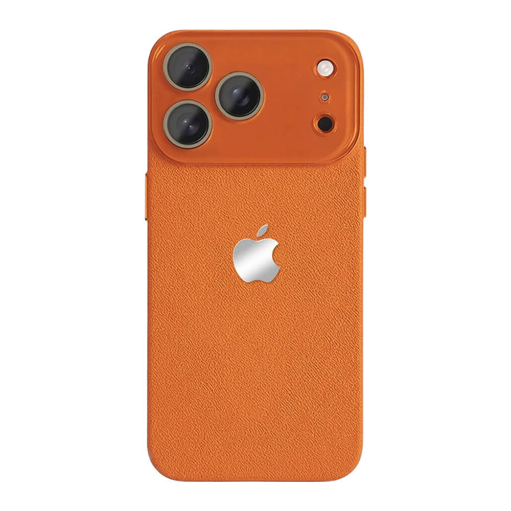 Lychee Texture Leather Phone Case - Orange
