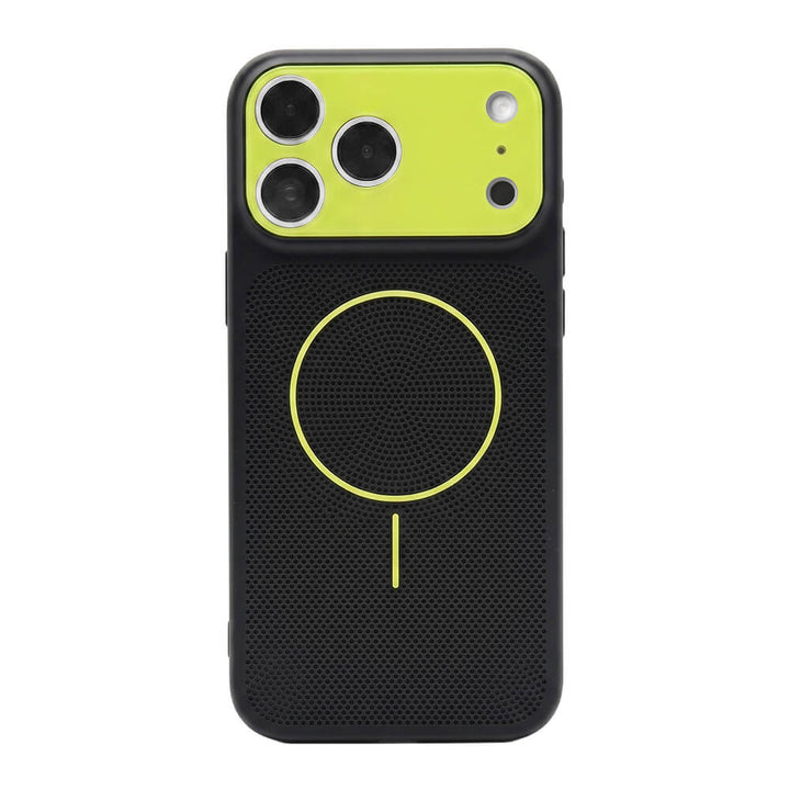Macaron Heat Dissipation MagSafe Phone Case - Black