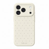 Polka Dot Liquid Silicone Phone Case - Antique White