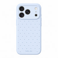 Polka Dot Liquid Silicone Phone Case - Blue