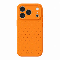 Polka Dot Liquid Silicone Phone Case - Orange