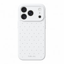 Polka Dot Liquid Silicone Phone Case - White