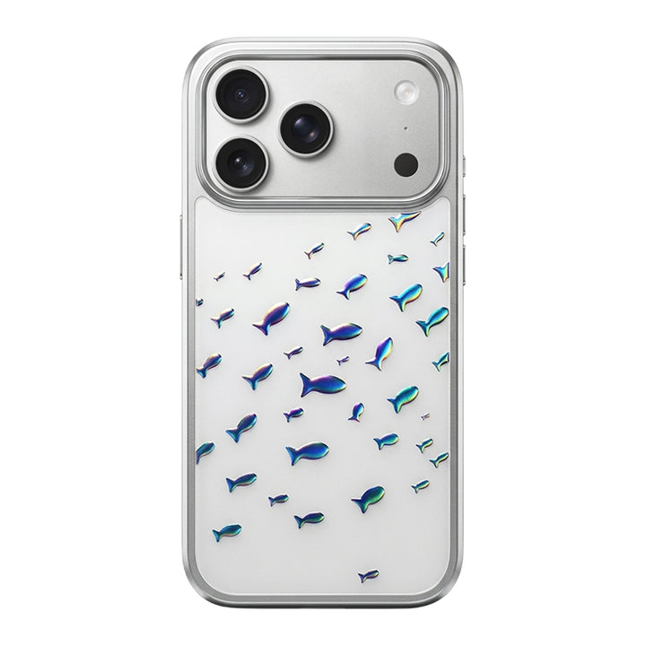 Silver Plated Colorful Fish Phone Case