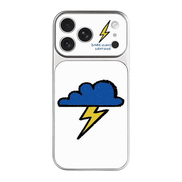 Silver Plated Glass Phone Case - Thunder Cloud