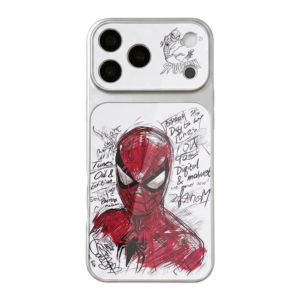 Silver Plated Glass Phone Case - Graffiti