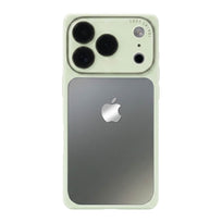 Square Crystal Lens Gradient Phone Case - Green Gray