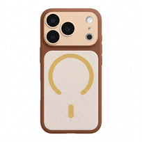 Textured Colorblock MagSafe Phone Case - Brown
