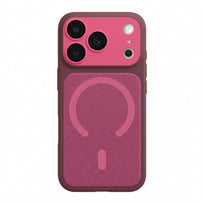 Textured Colorblock MagSafe Phone Case - Burgundy
