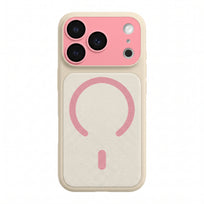 Textured Colorblock MagSafe Phone Case - Pink White