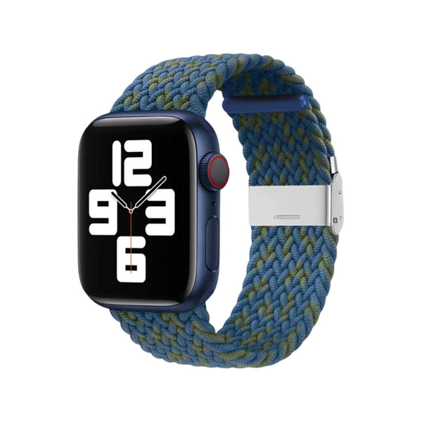 Apple Watch Nylon Braided Strap - W Pattern Blue Green
